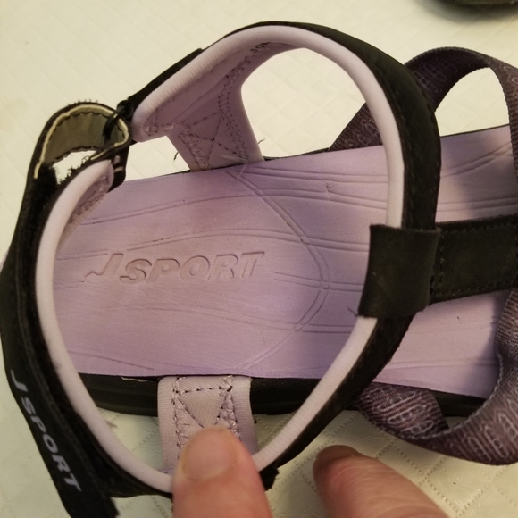 Jsport Kaia Women's Adjustable Strap Sandals  Black/Purple, Size 10 - Picture 2 of 5